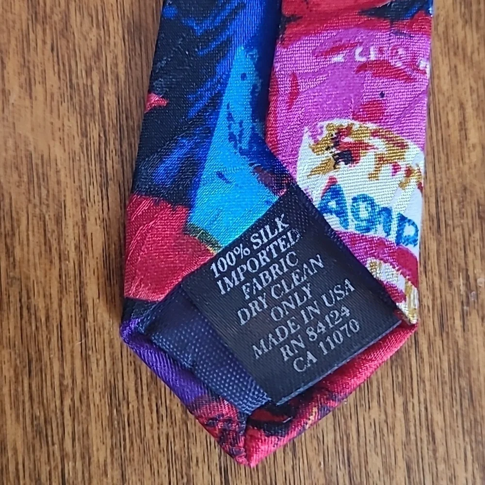 RM STYLE RALPH MARLIN 1994 Tatsu Nakatsu Formula 1 Red Power Silk Tie - Picture 5 of 11